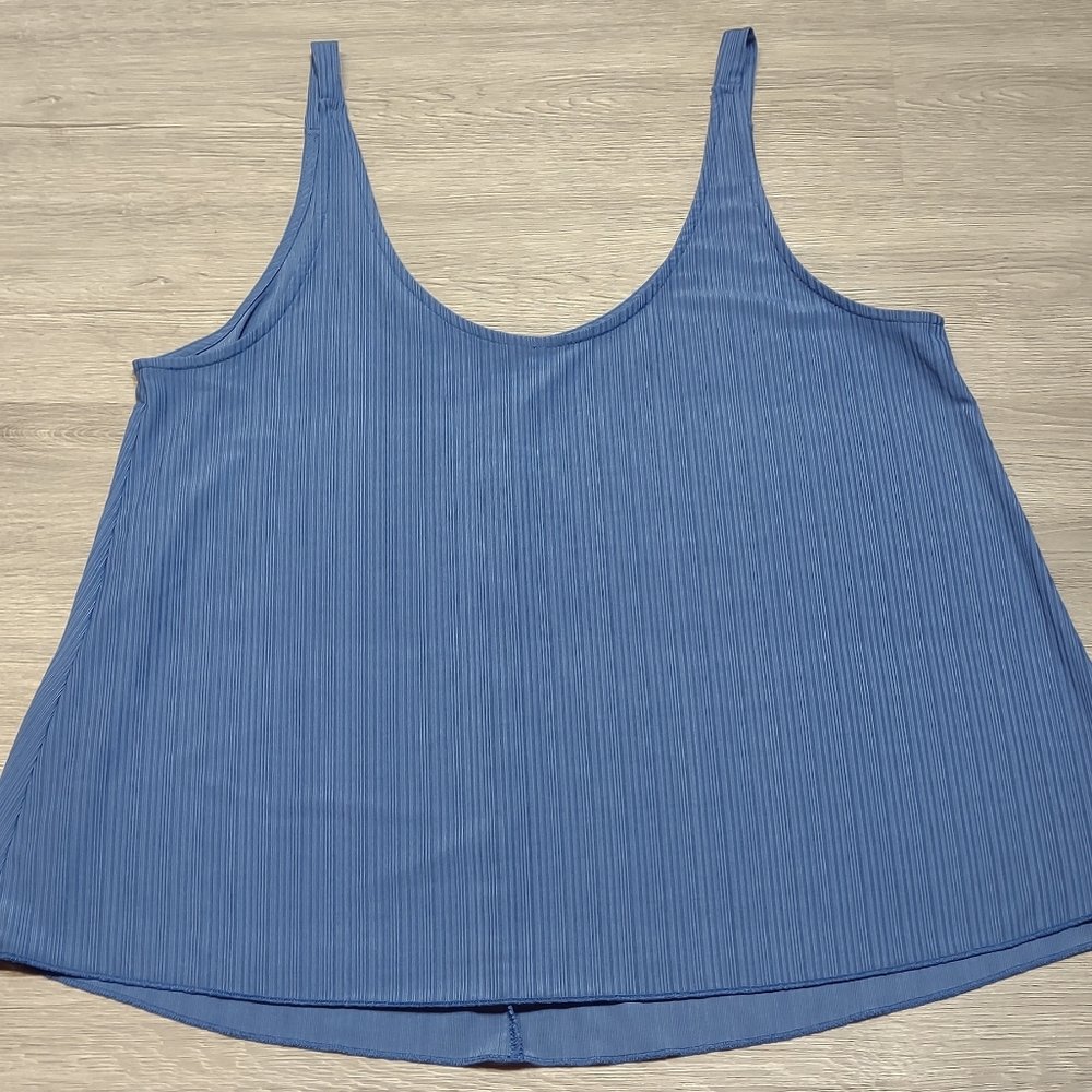 VTG Y2K SILKY BLUE BABYDOLL TANK TOP WOMEN'S SIZE LARGE